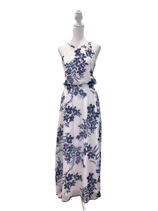 Nine West Dresses & Skirts - Nine West Blue White Floral Maxi Dress Size 10 Halter Summer